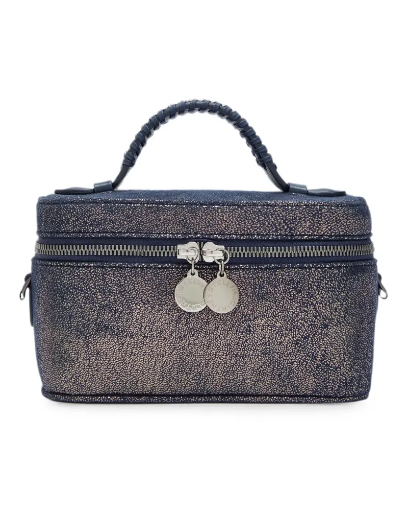 Stella McCartney Falabella metallic-effect braided-handle mini bag - Blau Blau
