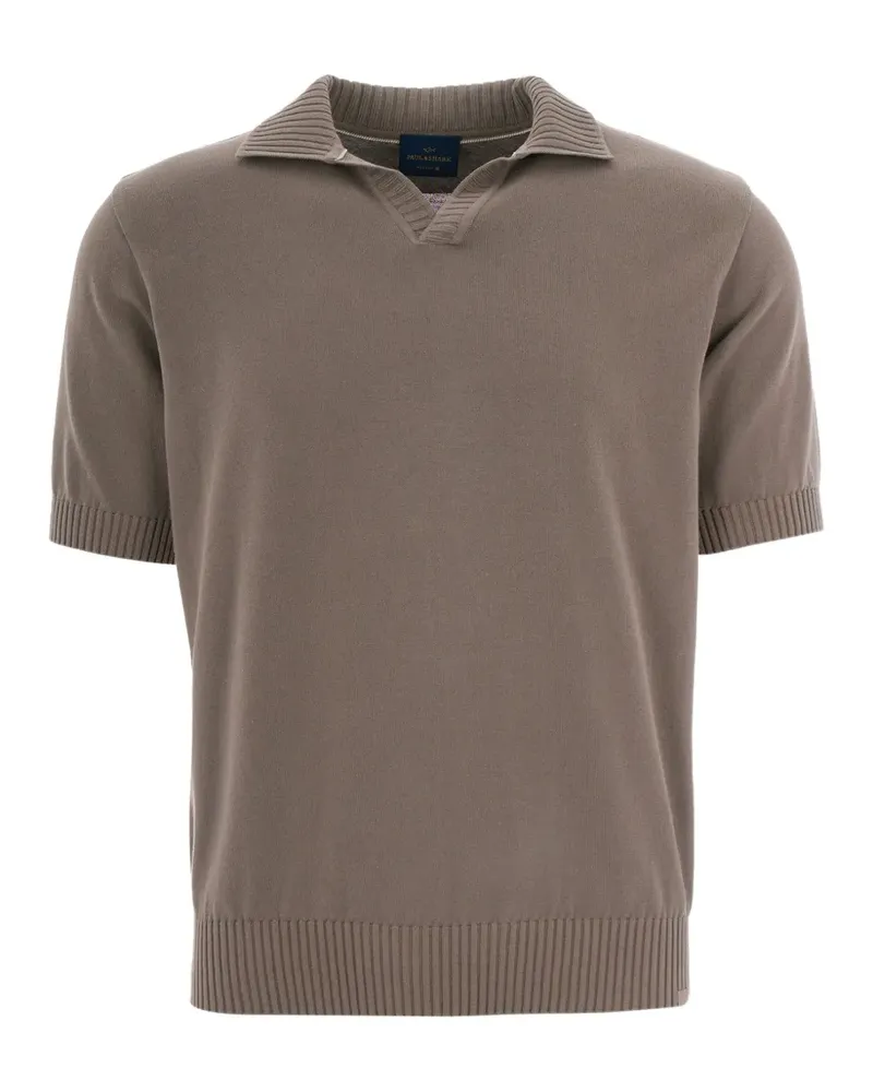 Paul & Shark T-Shirt mit V-Ausschnitt - Braun Braun