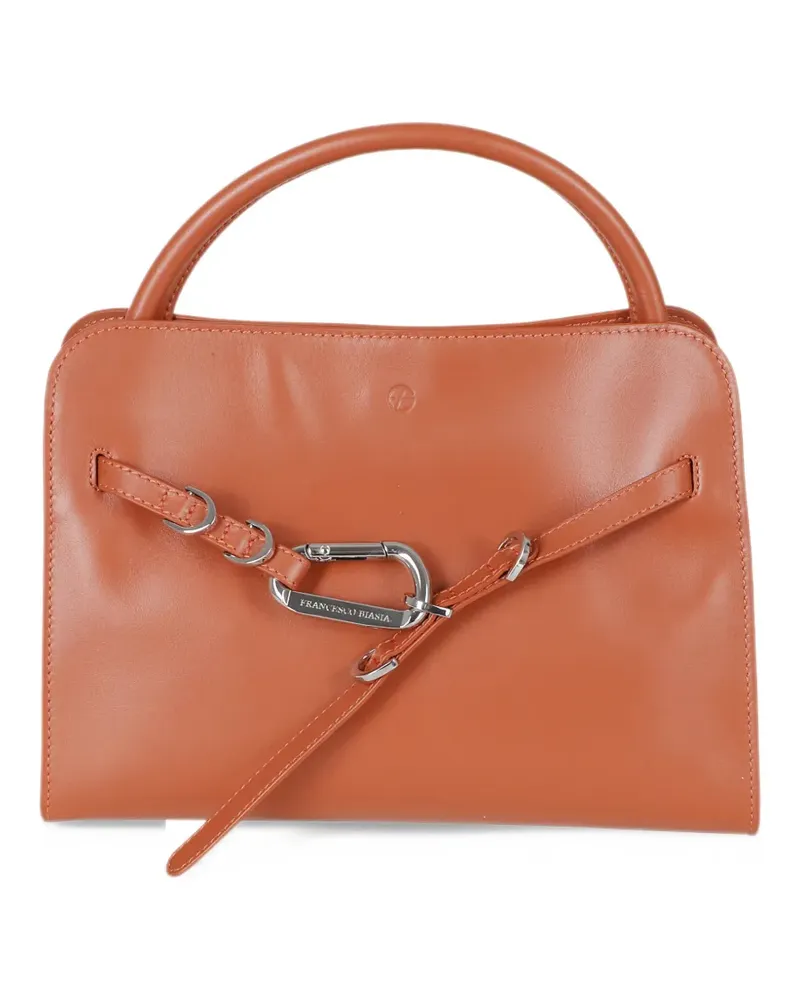 Francesco Biasia carabiner leather tote bag - Braun Braun