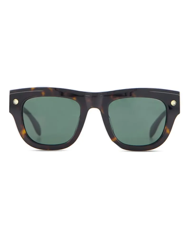 Alexander McQueen Sonnenbrille mit eckigem Gestell - Braun Braun