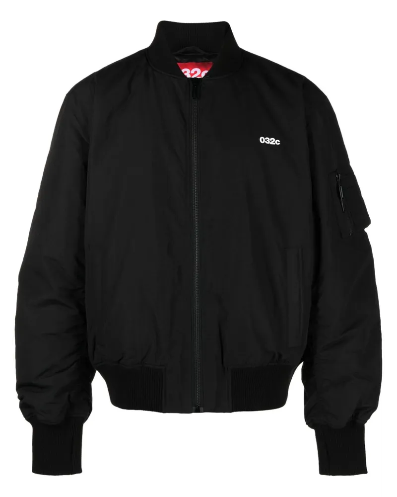 032c Bomberjacke mit Logo-Print Schwarz