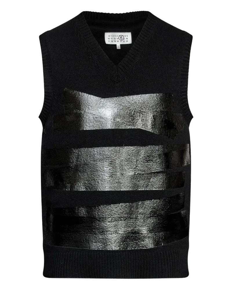 Maison Margiela Weste mit V-Ausschnitt - Schwarz Schwarz