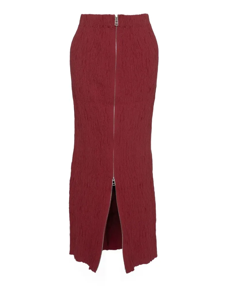 Muller of Yoshiokubo crinkled zip-front midi skirt - Rot Rot