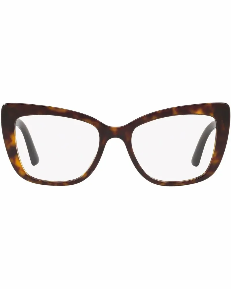 Dolce & Gabbana Cat-Eye-Brille in Schildpattoptik - Grün Grün