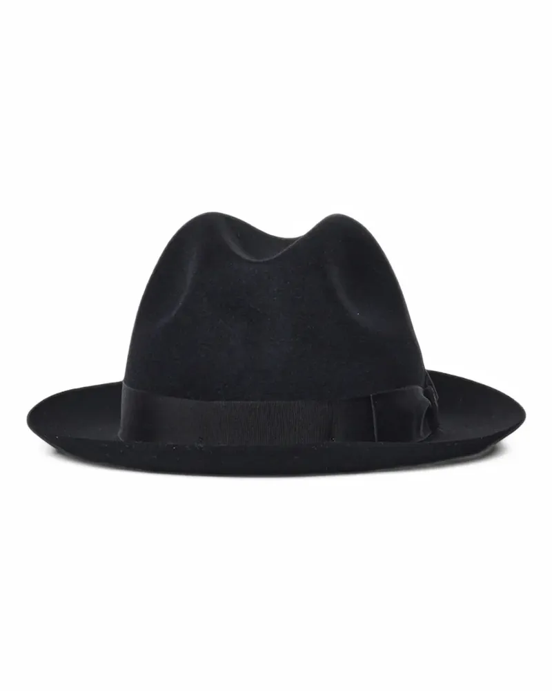 Borsalino Damiano grosgrain-trim fedora hat - Schwarz Schwarz