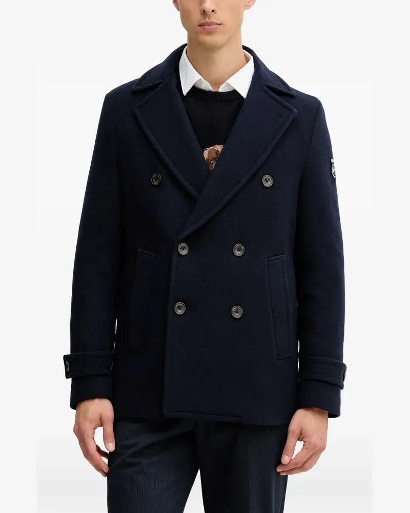 Hackett double-breasted peacoat - Blau Blau