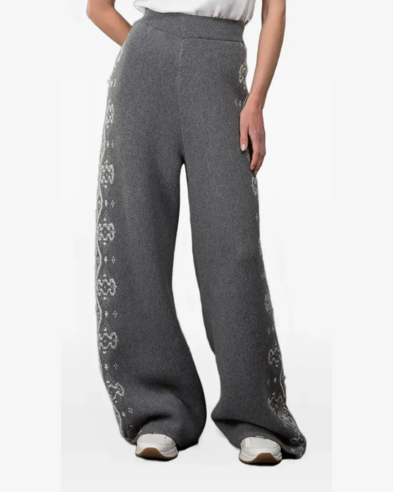 MOORER Divya-Xsj geometric-pattern knit trousers - Grau Grau