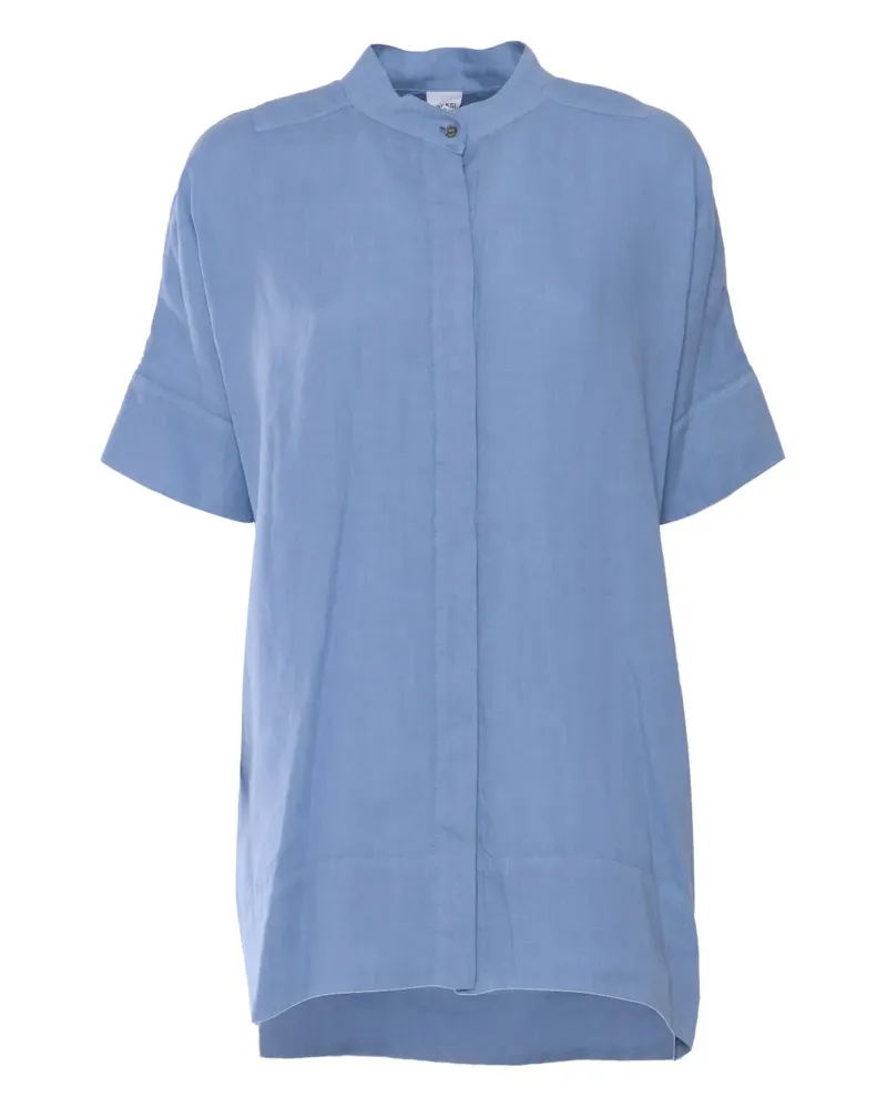 ASPESI Kurzärmeliges Hemd aus Leinen - Blau Blau