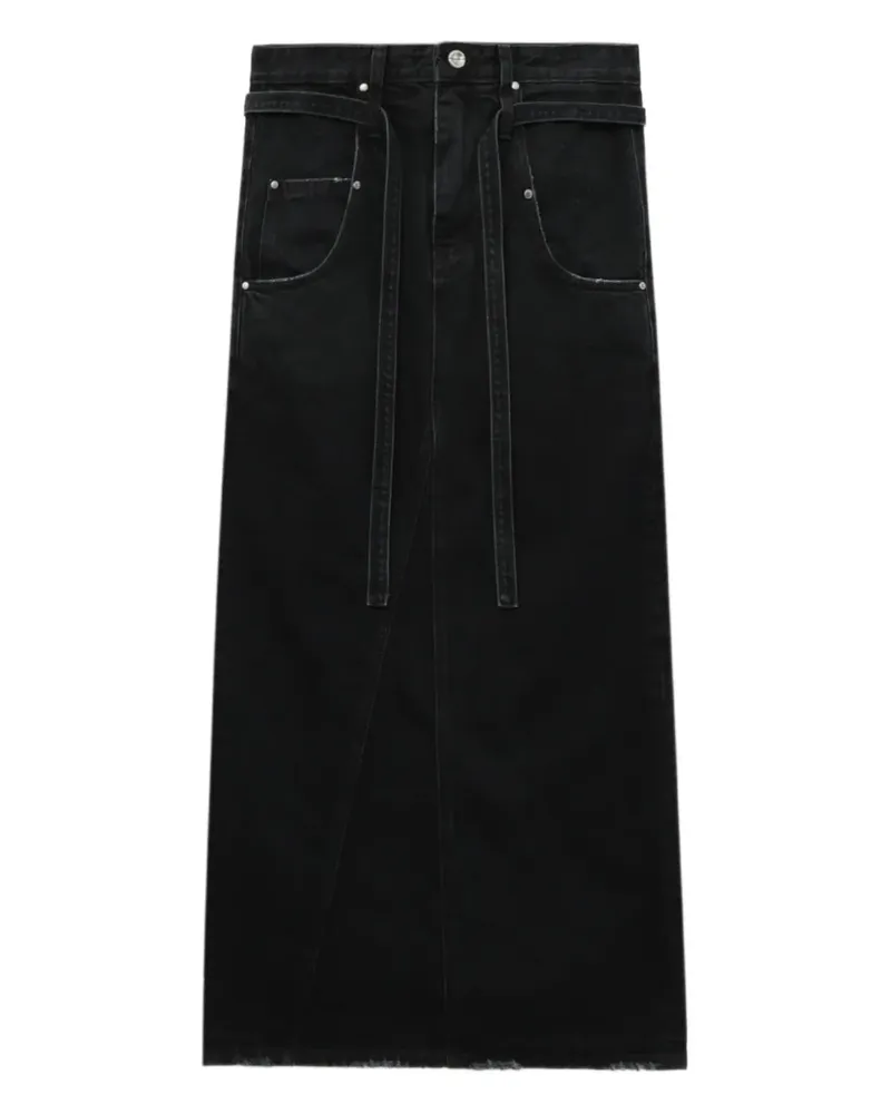 LOW CLASSIC Maxirock mit Bindedetail - Schwarz Schwarz