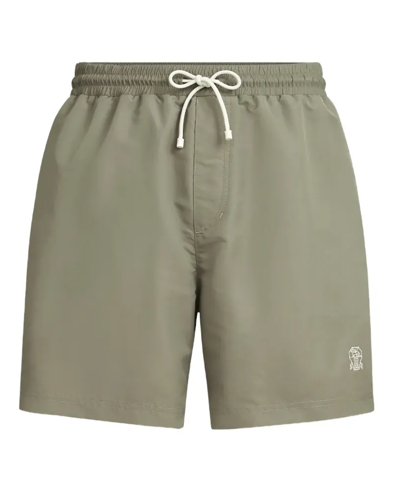 Brunello Cucinelli Badeshorts mit Logo - Grün Grün