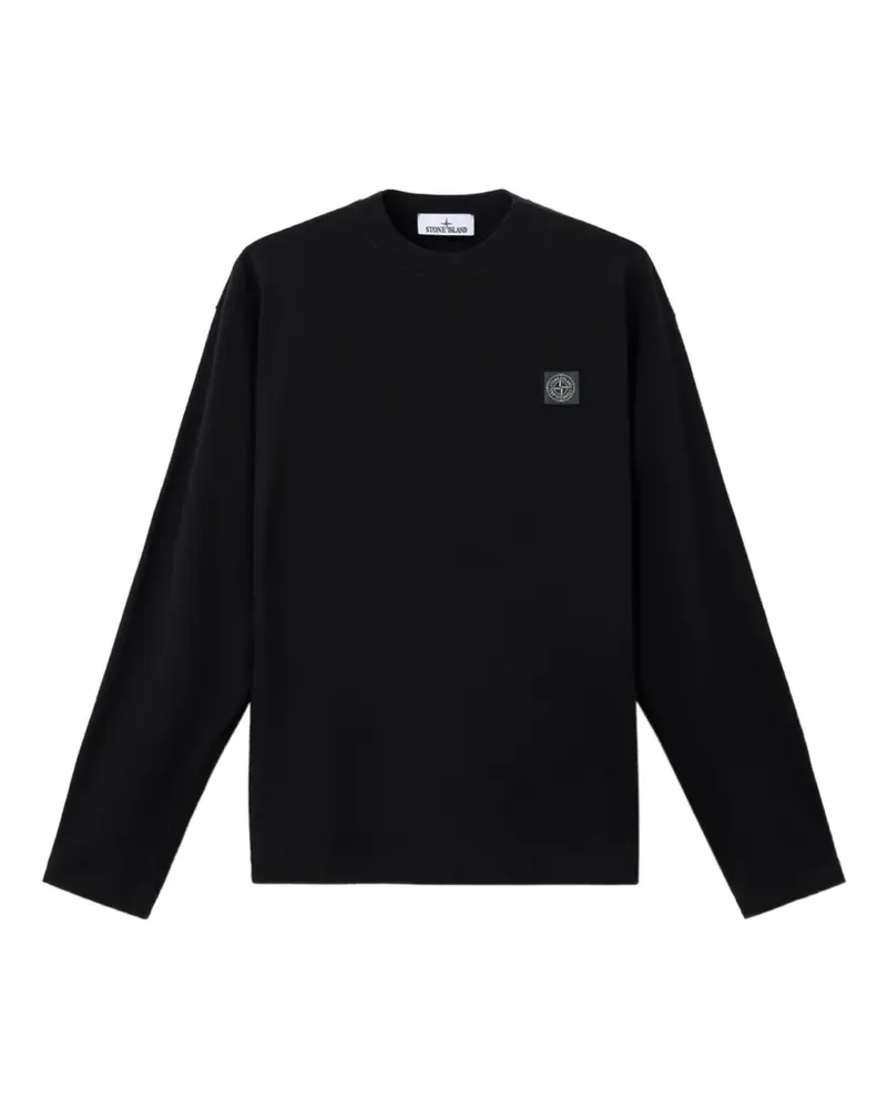 Stone Island logo-patch long-sleeve T-shirt - Schwarz Schwarz