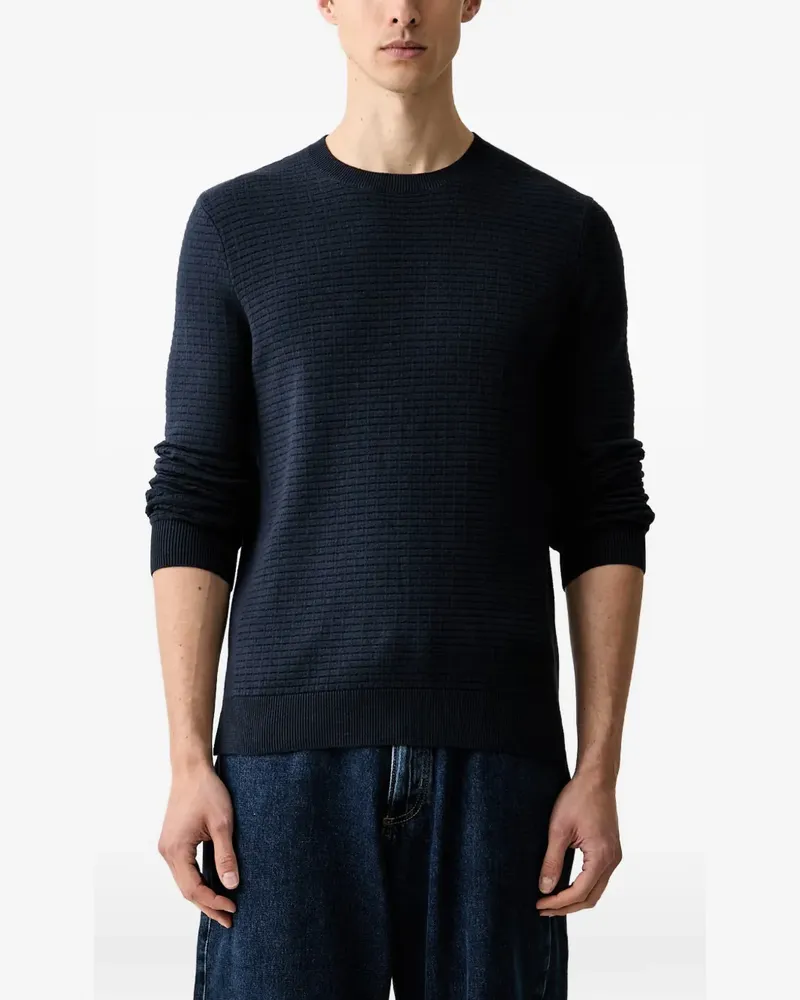 Trussardi Pullover mit Waffelstrick-Muster - Blau Blau