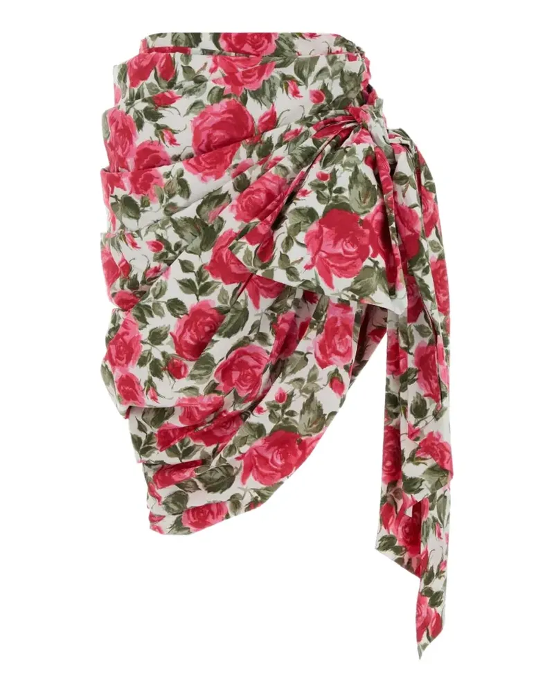 Chloé floral-print draped mini skirt - Rot Rot