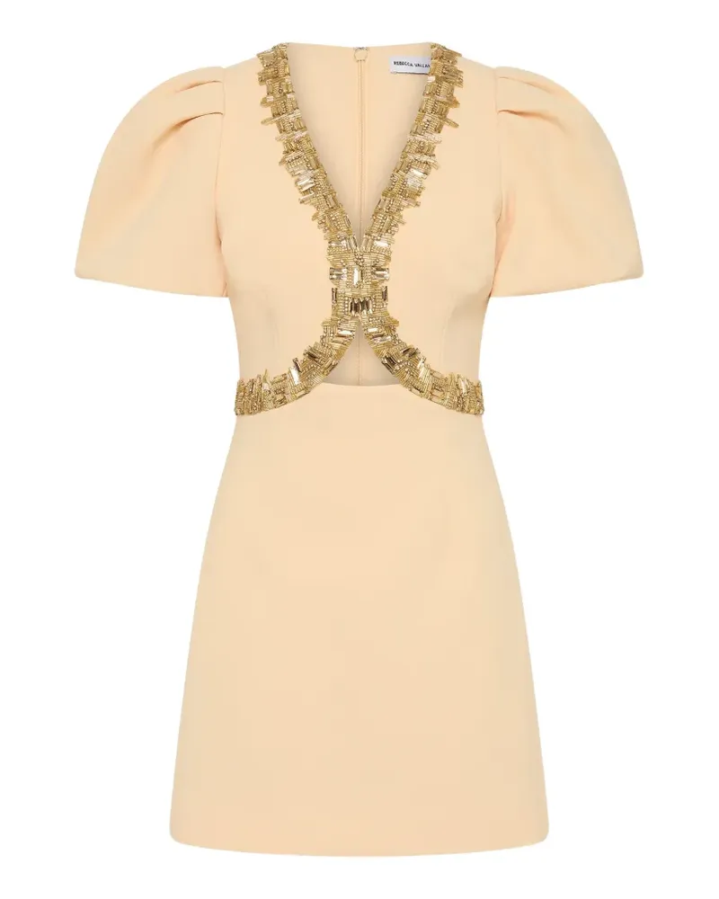 Rebecca Vallance Alexandrit Minikleid mit Puffärmeln - Nude Nude