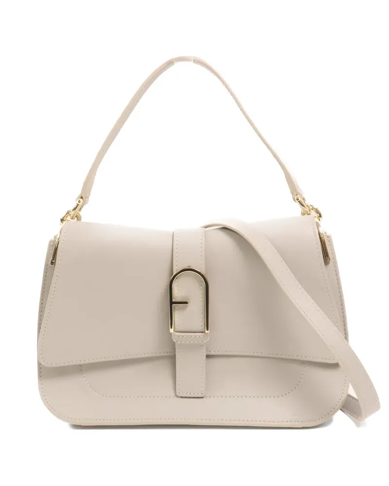 Furla logo-buckle shoulder bag - Nude Nude