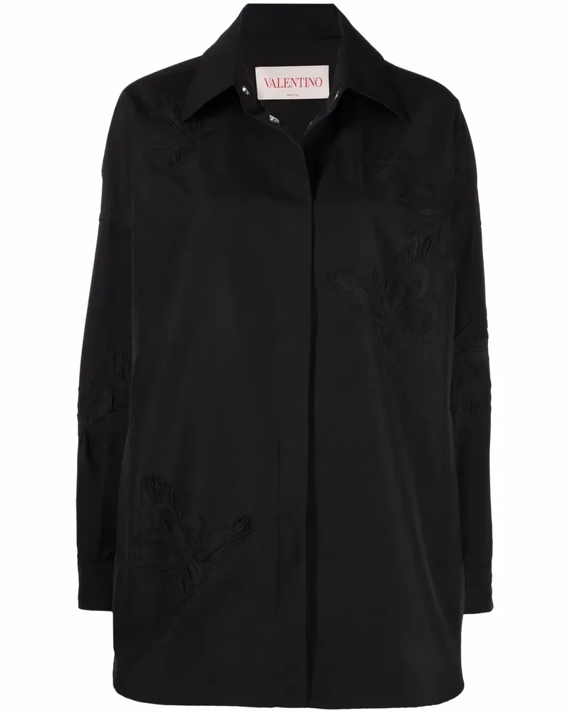 Valentino Garavani T-Shirt mit aufgesticktem Schmetterling - Schwarz Schwarz