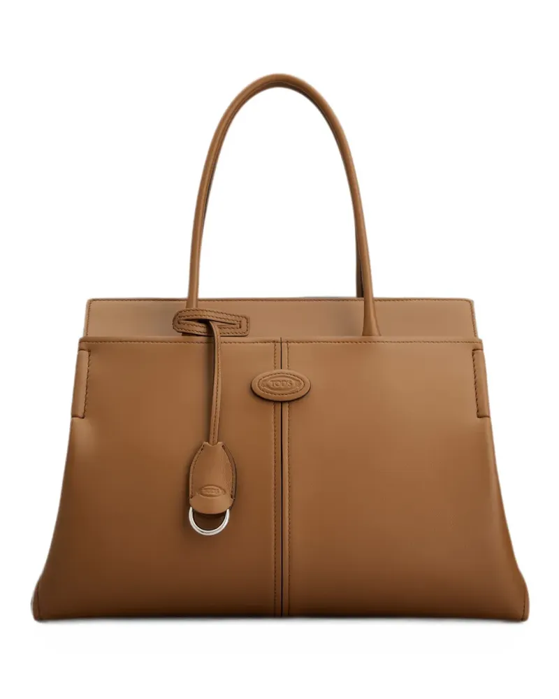 TOD'S shopping bag in leather medium - Nude Nude