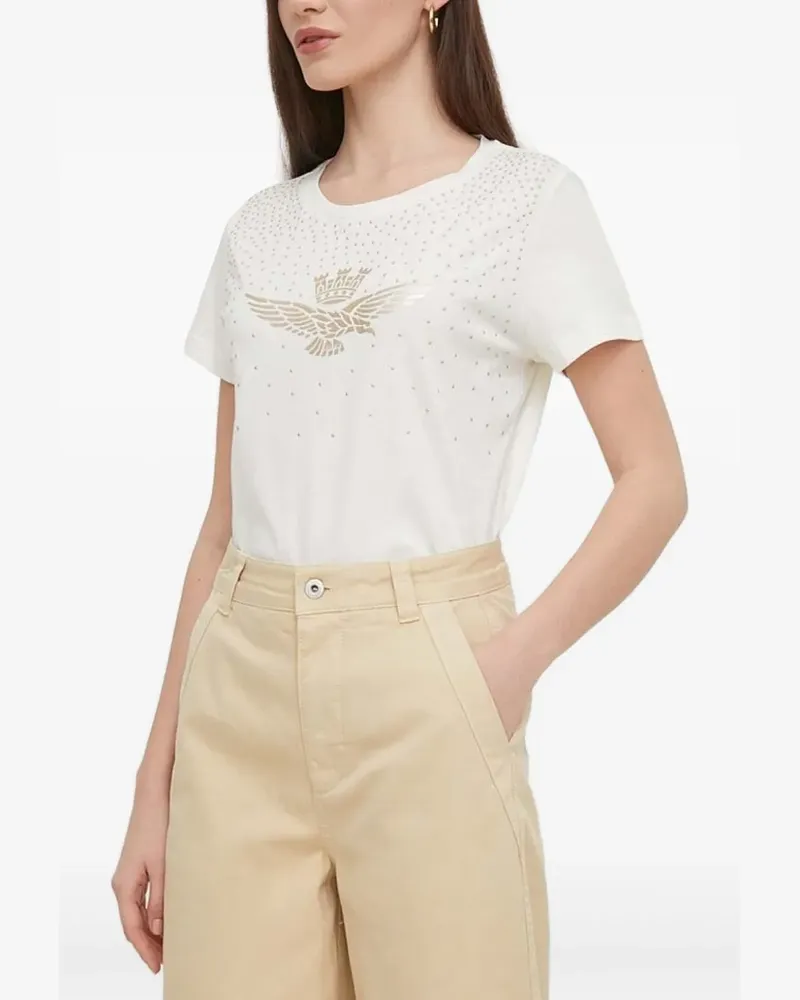 Aeronautica Militare T-Shirt mit Nieten - Weiß Weiß