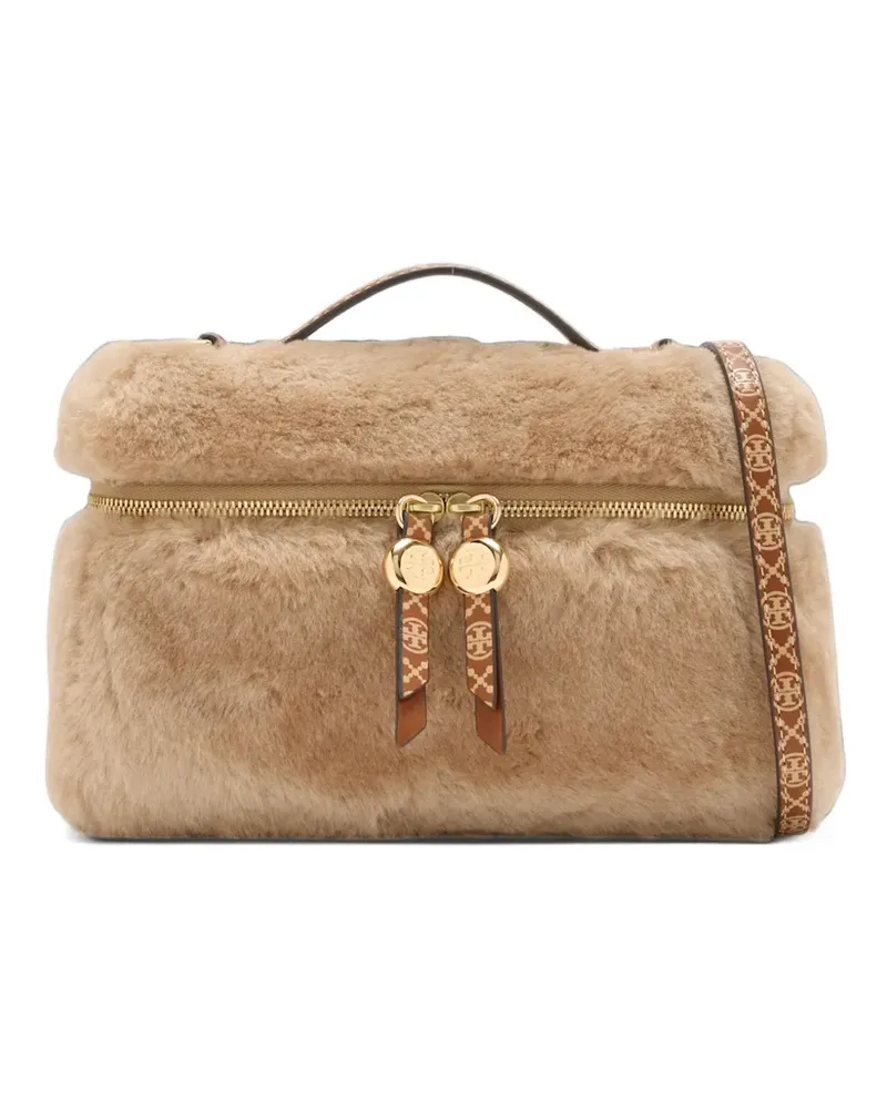 Tory Burch Romy shearling Slim Top Handle bag - Nude Nude