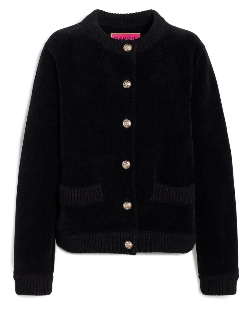 Barrie Cardigan in Samtoptik - Schwarz Schwarz