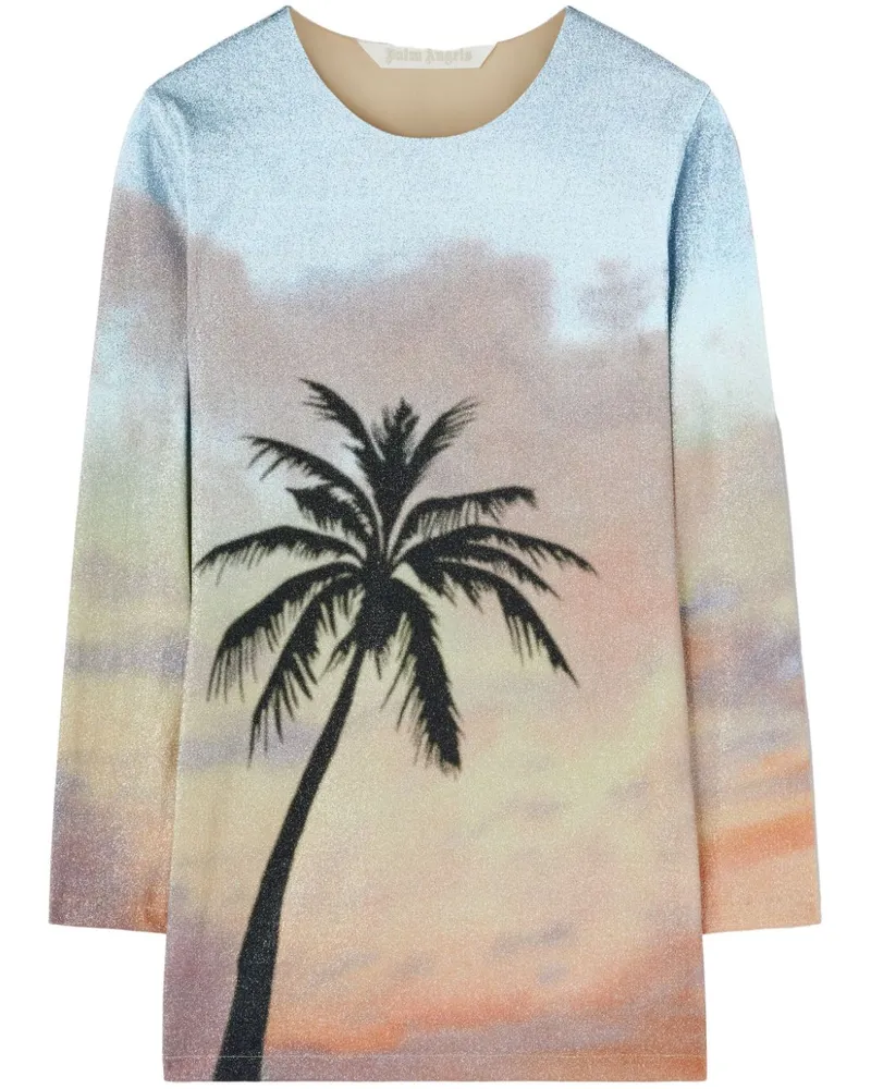 Palm Angels Sunrise Palm Minikleid - Blau Blau