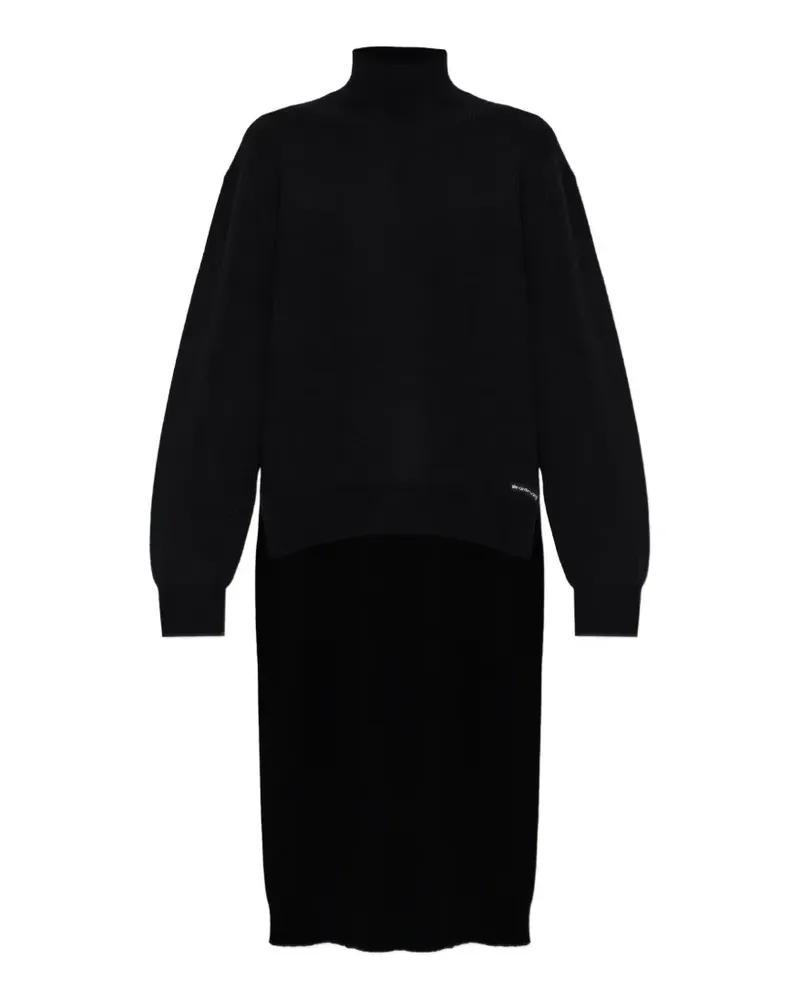 Alexander Wang asymmetric-cut logo-patch sweater - Schwarz Schwarz