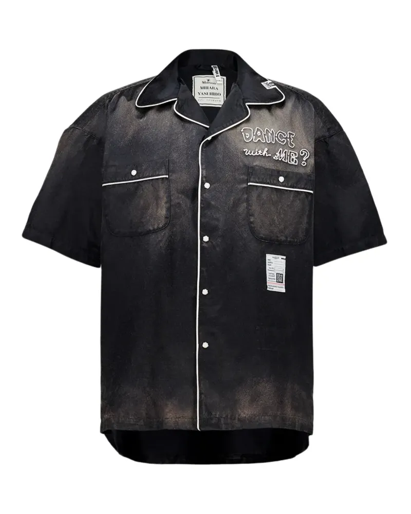 MIHARAYASUHIRO sun-fade embroidered shirt - Schwarz Schwarz