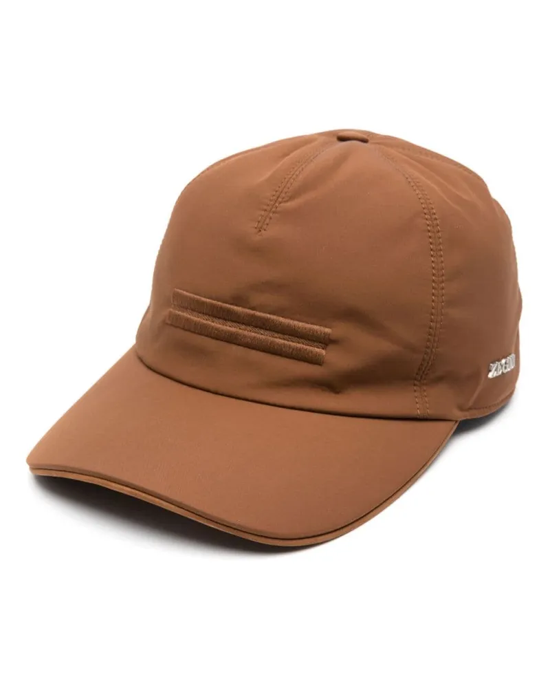 Ermenegildo Zegna Baseballkappe mit Logo-Stickerei - Braun Braun