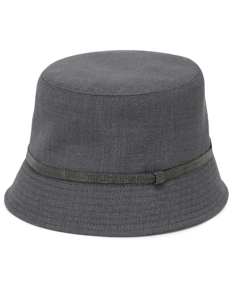 Brunello Cucinelli Fischerhut mit Monili-Kettendetail - Grau Grau