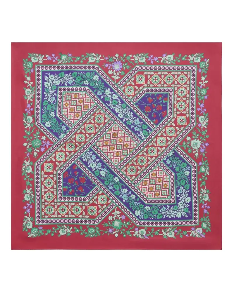 La DoubleJ Regalia placée red in silk twill foulard 90 - Rot Rot