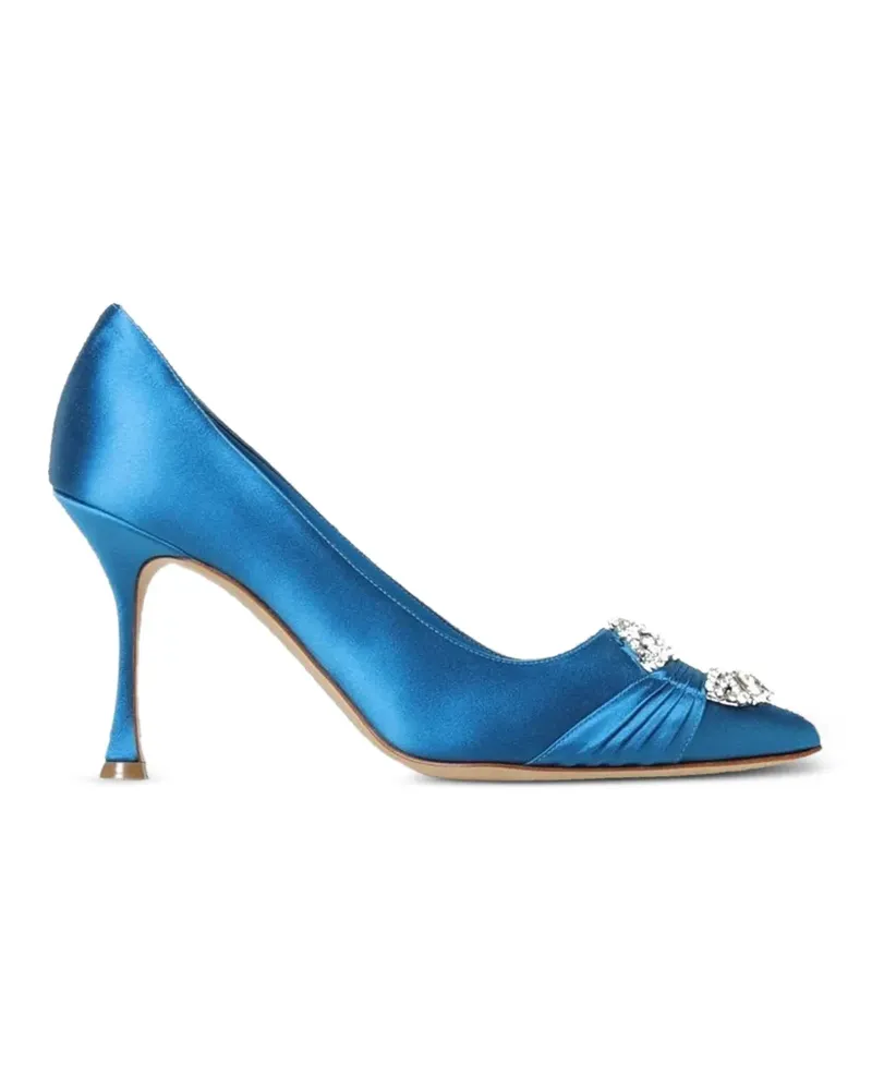 Manolo Blahnik crystal-embellished heeled pumps - Blau Blau