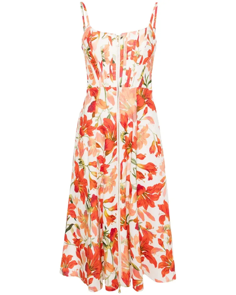Zimmermann Leinenkleid mit Blumen-Print - Rot Rot