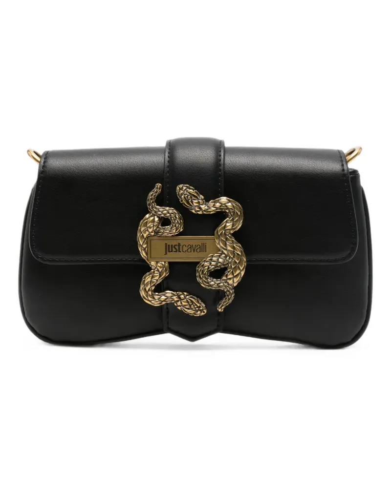 Just Cavalli Clutch mit Schlangen-Schild - Schwarz Schwarz