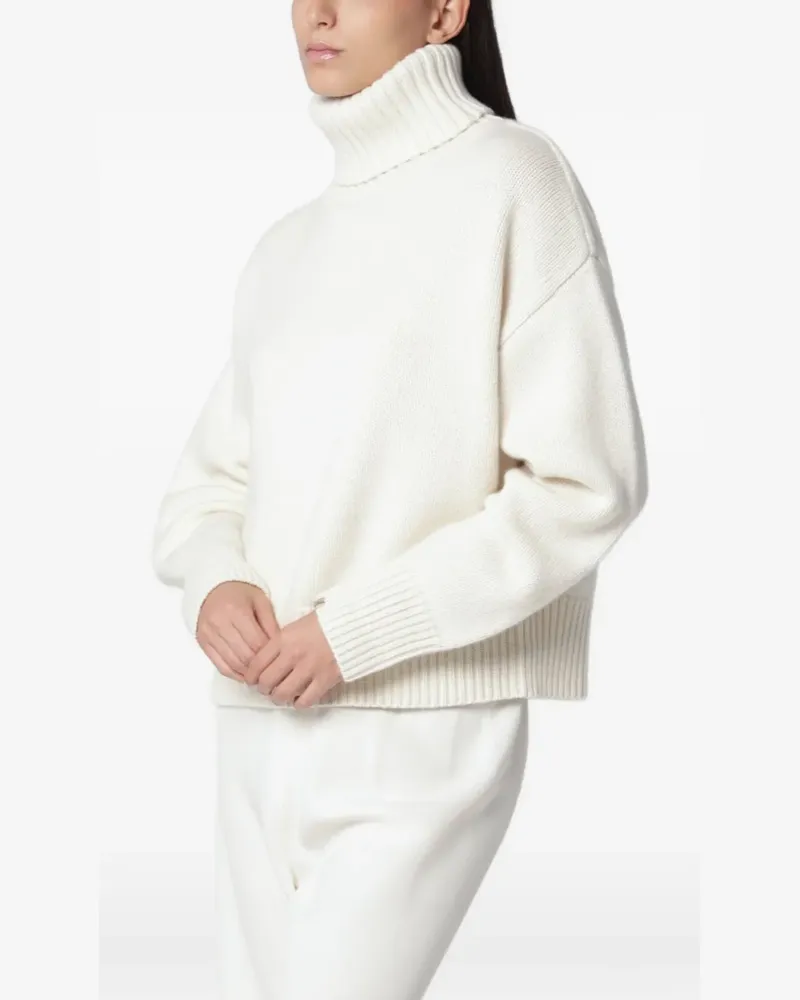 extreme cashmere Grob gestrickter Cropped-Pullover - Weiß Weiß