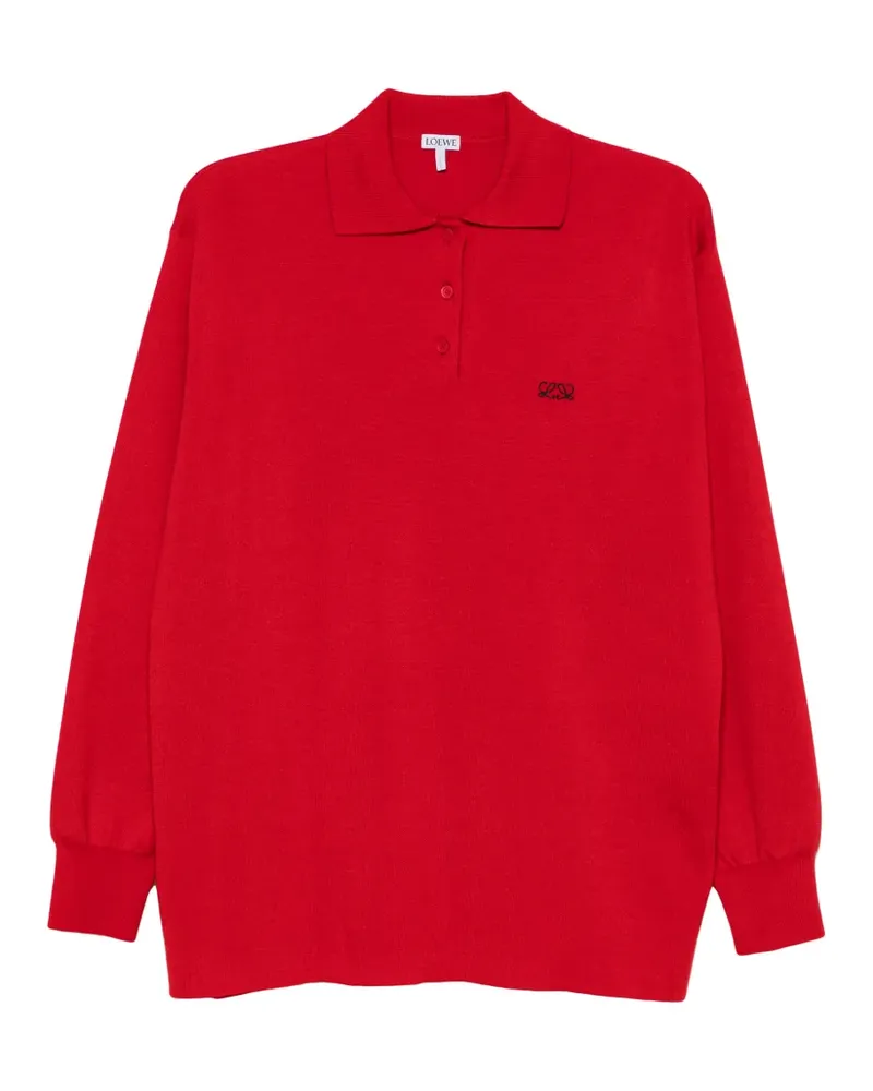 Loewe Anagram-embroidered polo sweater - Rot Rot