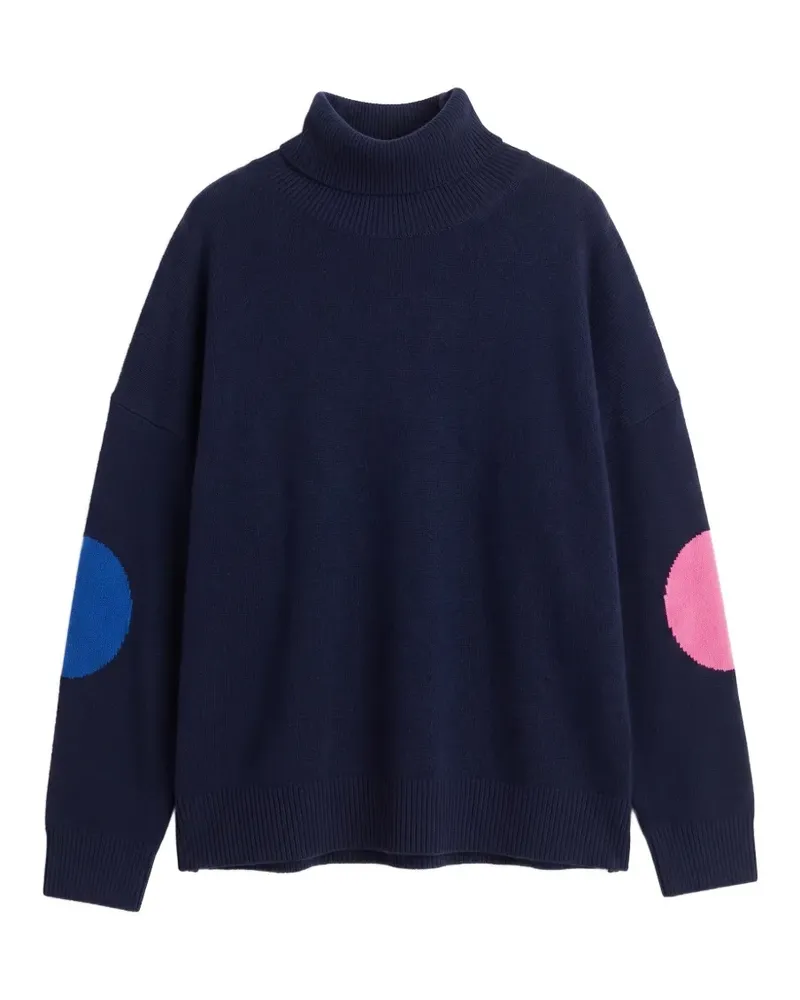 Chinti & Parker Rollkragenpullover mit Ellbogen-Patch - Blau Blau