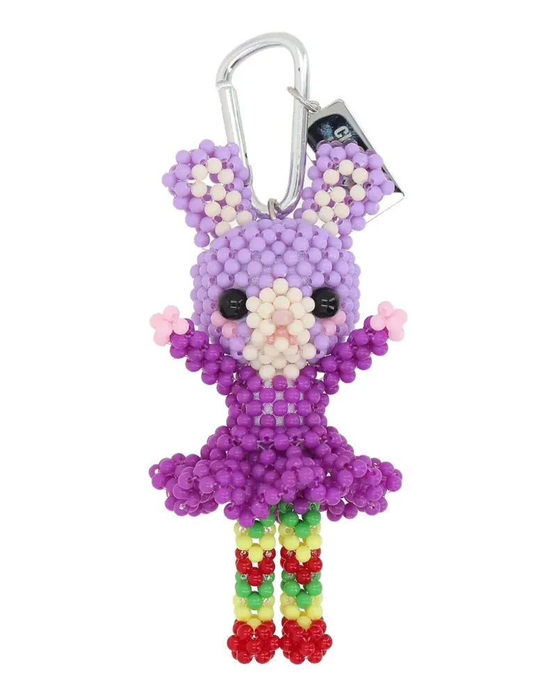 CHOPOVA LOWENA Sad Jerboa beaded keychain - Violett Violett