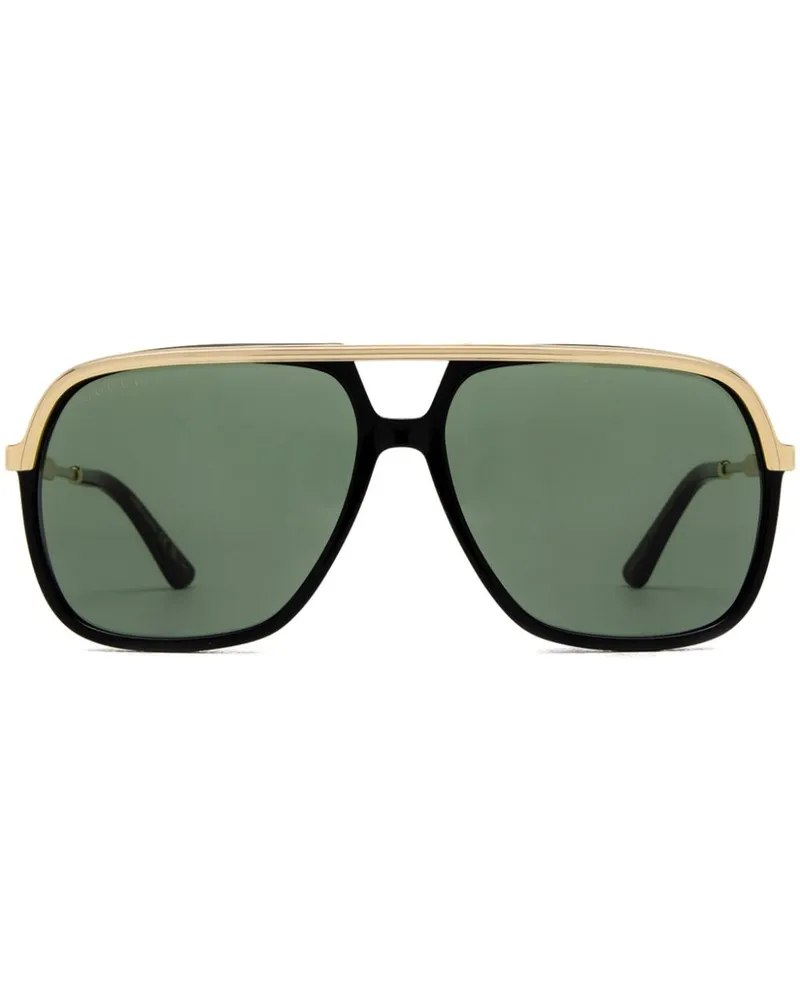 Gucci Pilotenbrille mit Webstreifen - Gold Gold