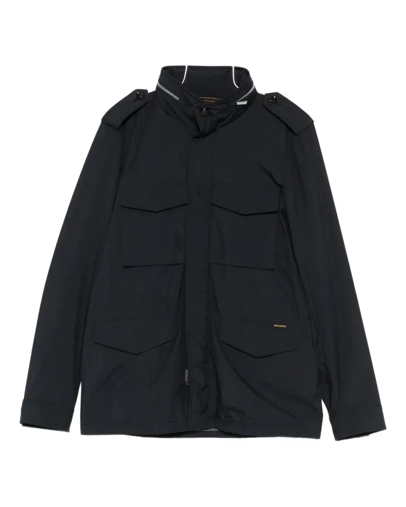 MOORER Denver shoulder-epaulette jacket - Blau Blau