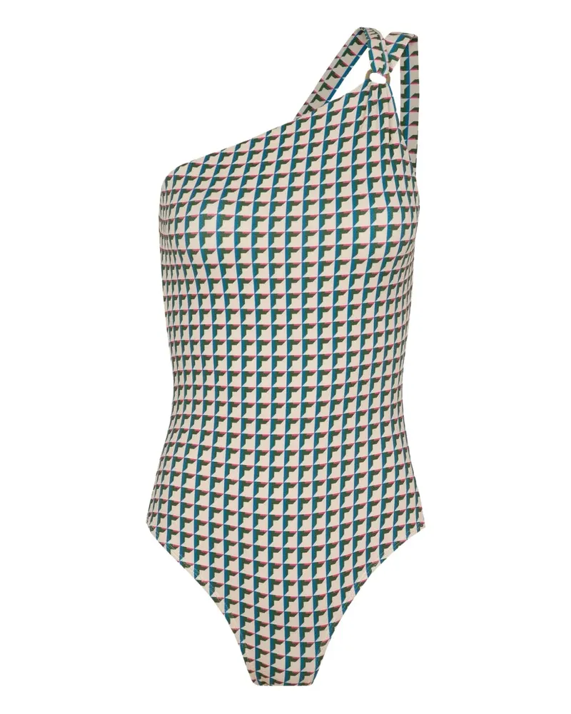 Lenny Niemeyer One-Shoulder-Badeanzug mit geometrischem Print - Nude Nude