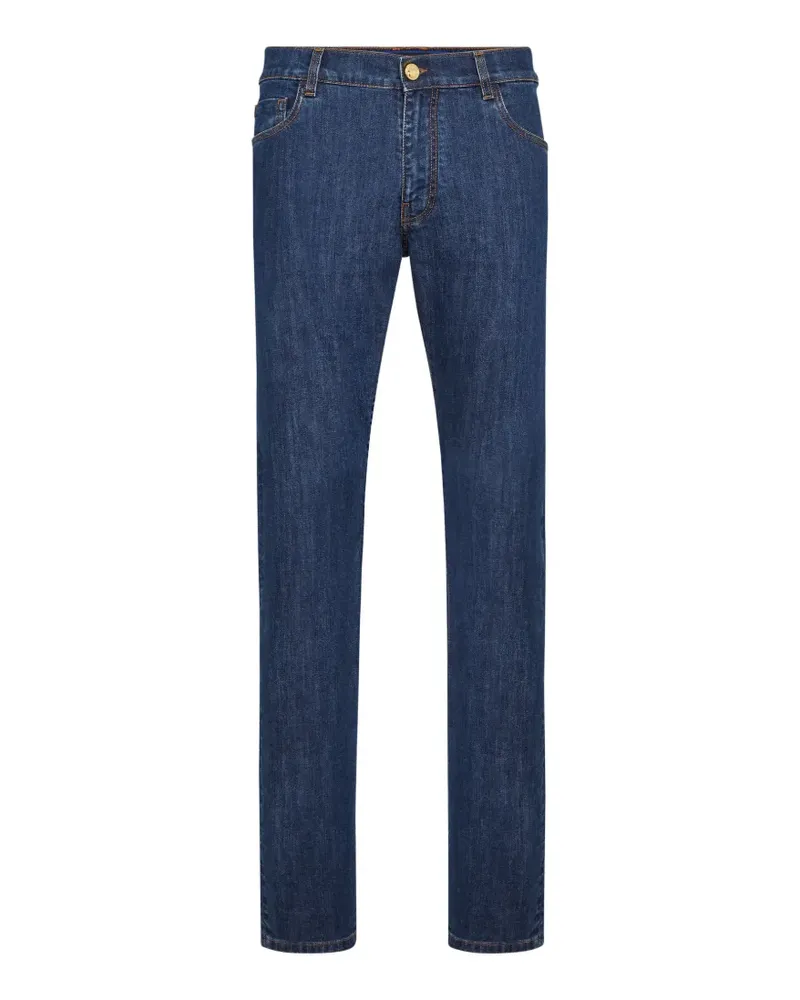 Billionaire crest embroidery jeans - Blau Blau