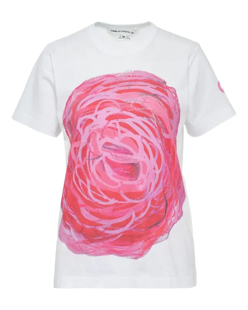 Comme des Garçons x Mao Yoshino floral-print T-shirt - Weiß Weiß