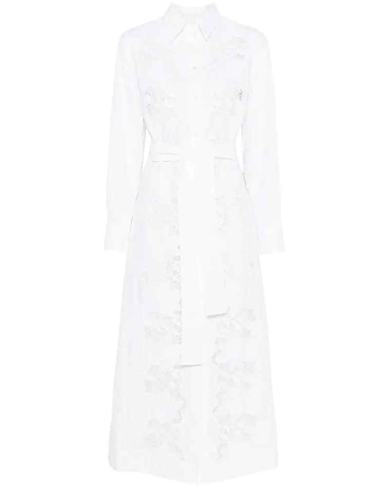 P.A.R.O.S.H. P.A.R.O H. Besticktes Hemdkleid - Weiß Weiß
