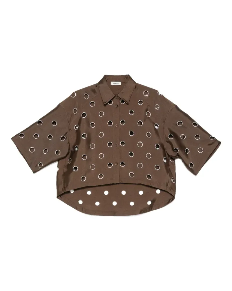 Sandro Oversized-Hemd mit Ösendetail - Braun Braun