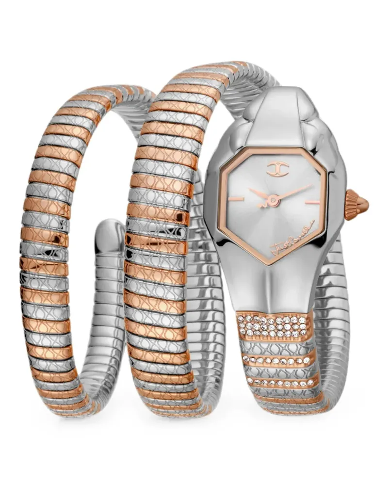 Just Cavalli Glam Snake Armbanduhr 22mm - Silber Silber