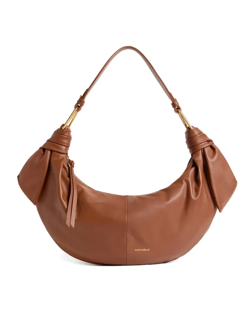 Coccinelle Mittelgroße Furoshiki Schultertasche mit Knoten - Braun Braun