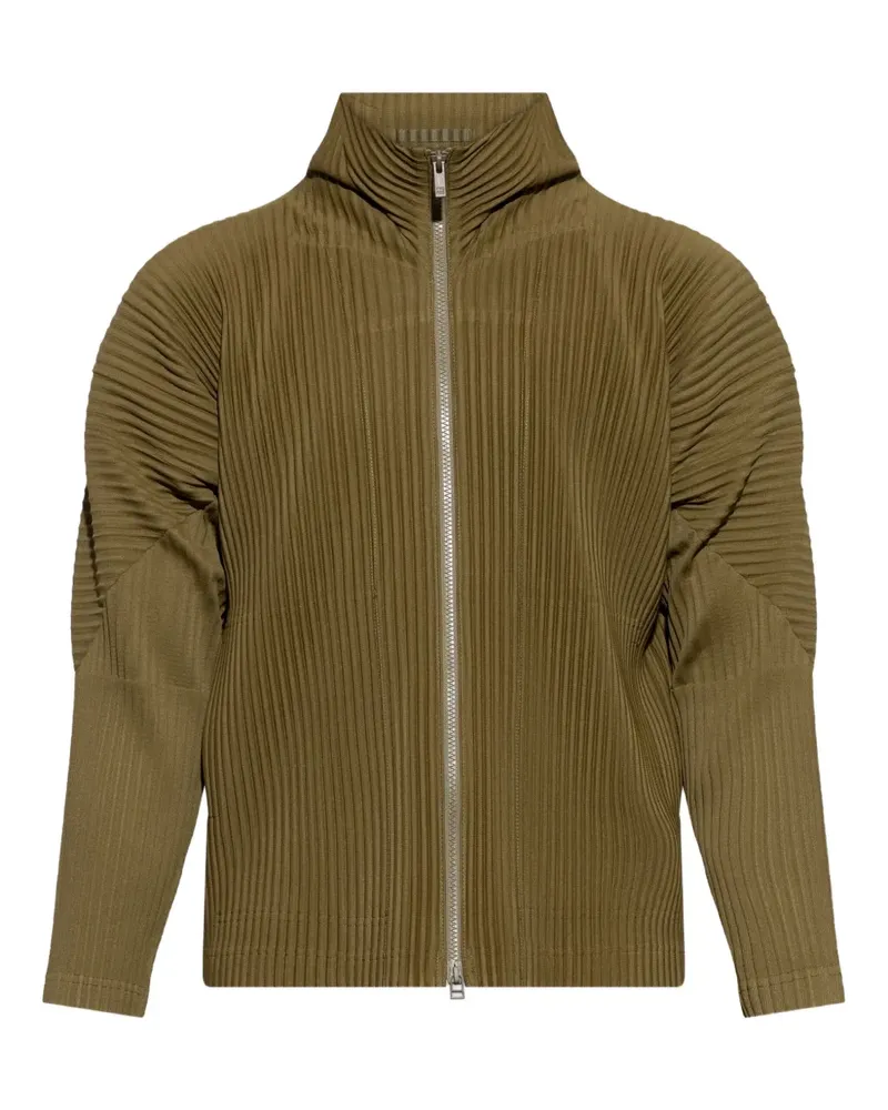 Issey Miyake Plisseejacke mit Reißverschluss - Grün Grün
