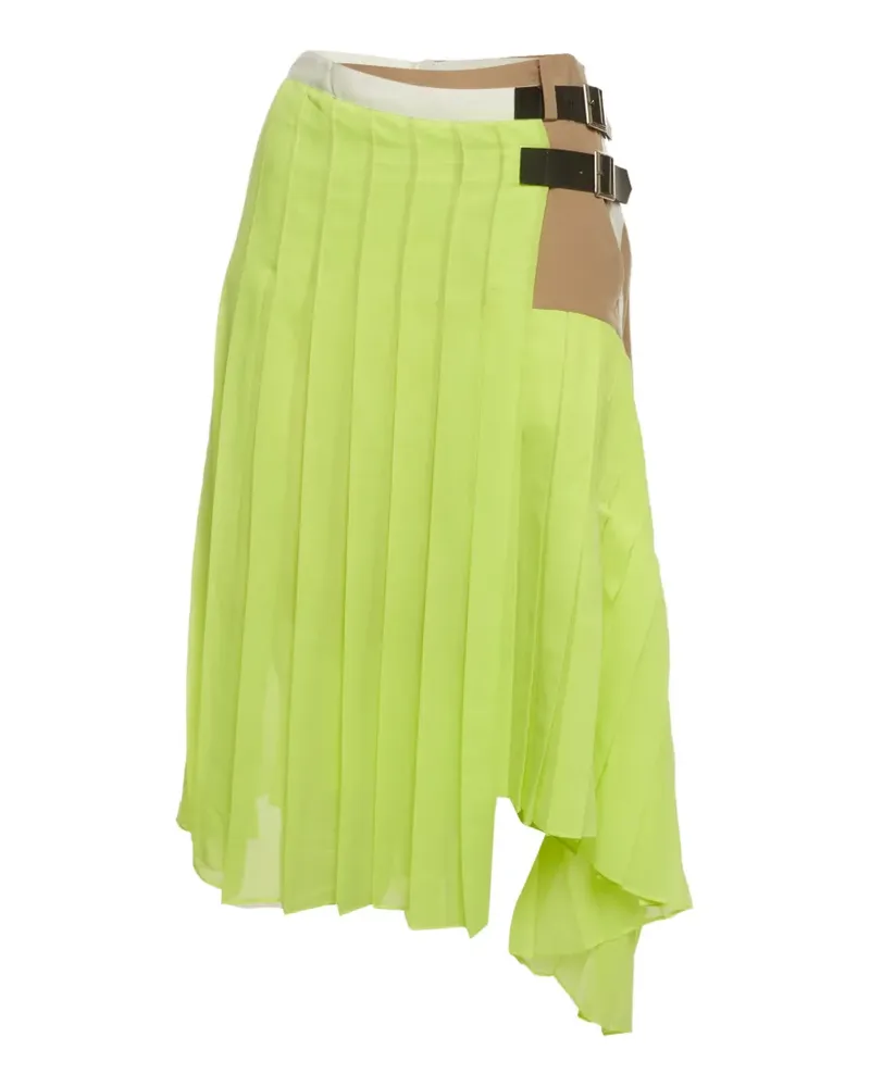 Sacai Asymmetrischer Faltenrock - Gelb Gelb