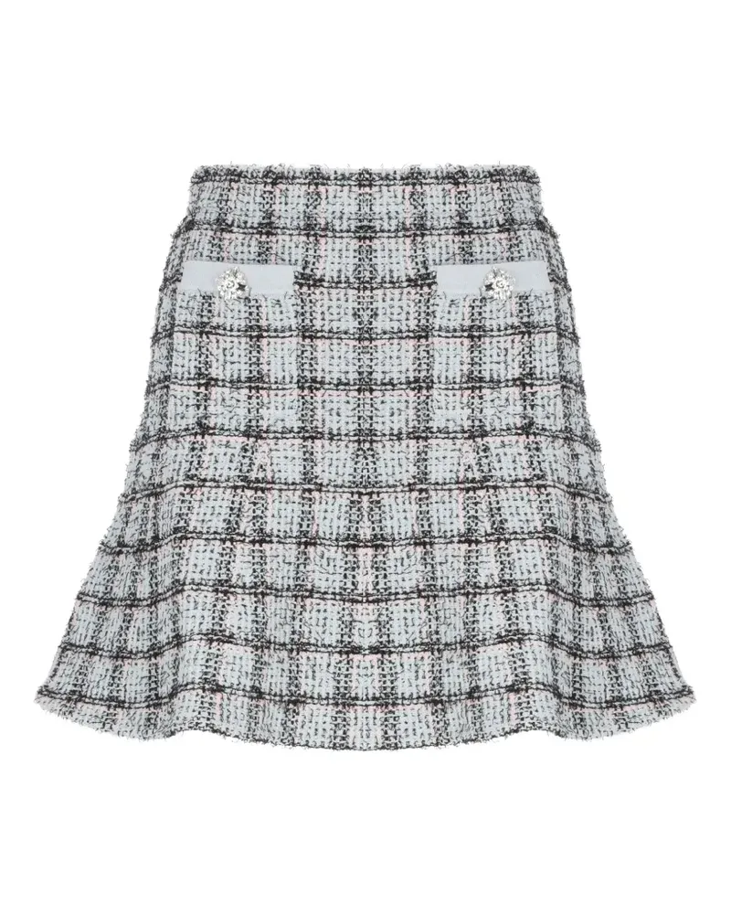 Self-Portrait Minirock mit Check-Muster - Blau Blau