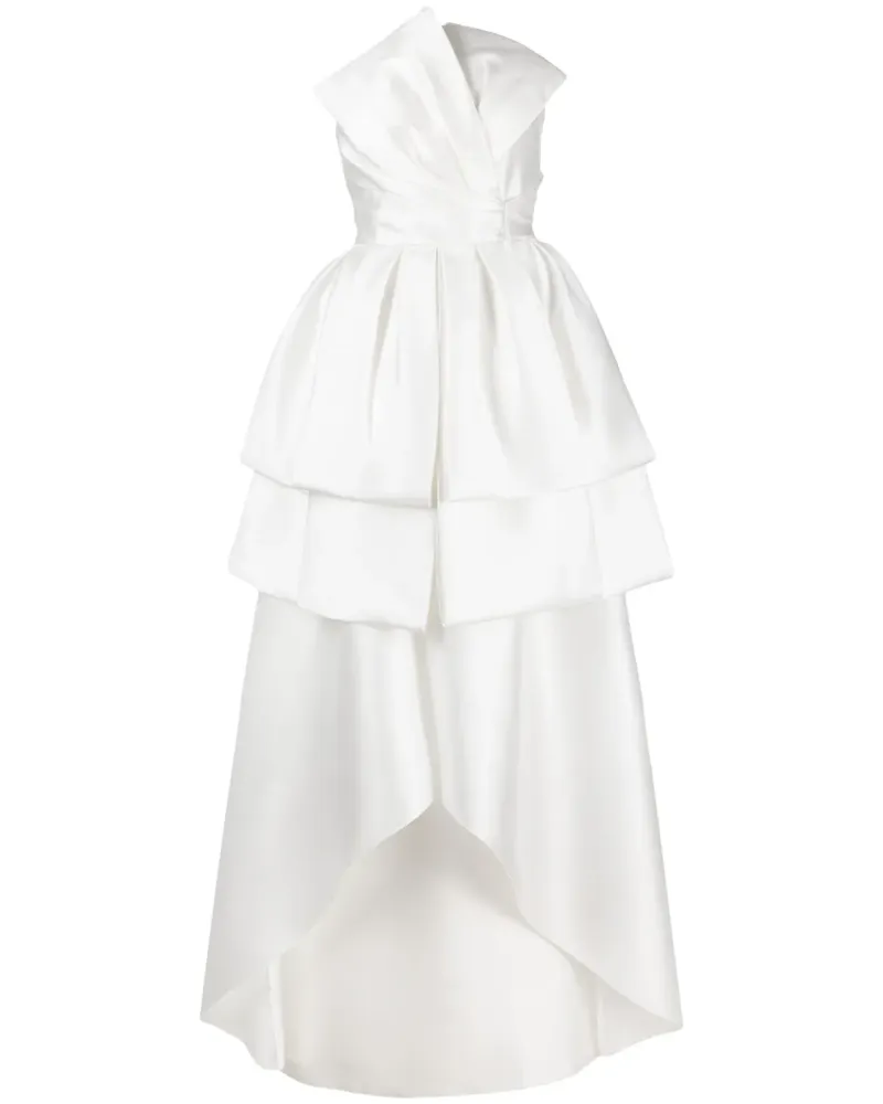 Alberta Ferretti Schulterfreies Abendkleid - Weiß Weiß
